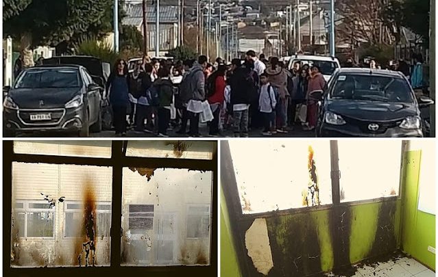Incendio y evacuacion de la Escuela 9 en Ushuaia