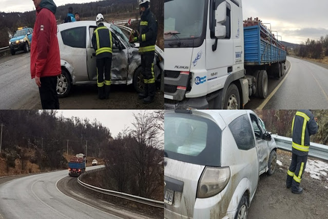 Despiste y choque contra un camion en la Ruta 3