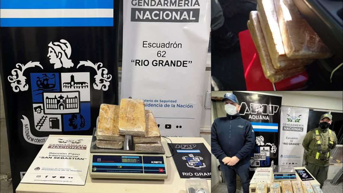 Camionero intentaba ingresar a la provincia con 5,305 Kg de cocaína