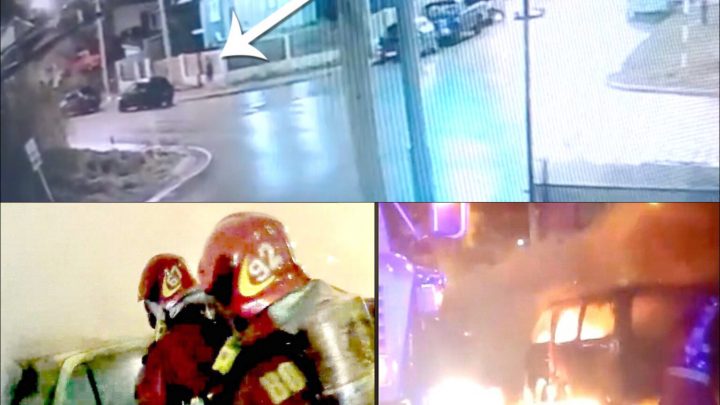 Cómo pirómano incendia un automóvil próximo a su casa
