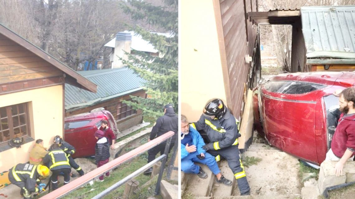 Vehículo “voló” 30 metros y cayó dentro de un patio Vehículo “voló” 30 metros y cayó dentro de un patio