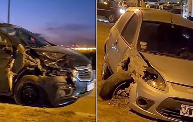 Choque en la Ruta 3, tres personas trasladadas al Hospital