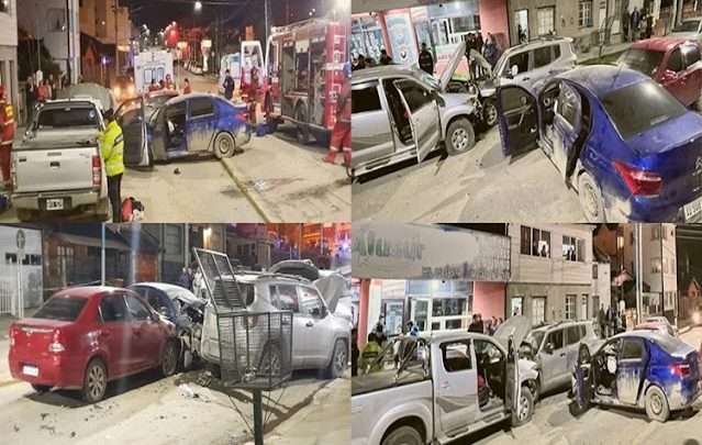 Choque multiple en Ushuaia, 10 personas asistidas