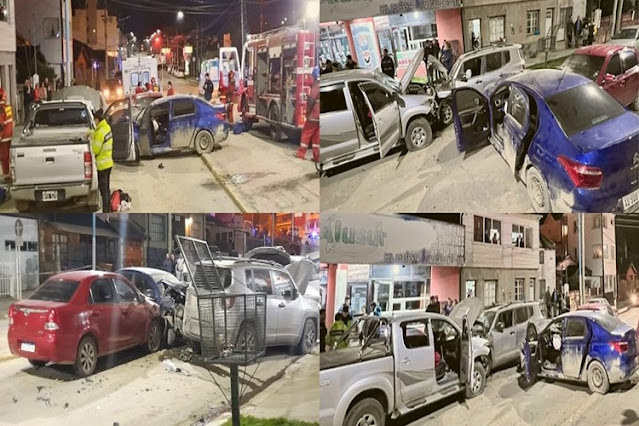 Choque multiple en Ushuaia, 10 personas asistidas