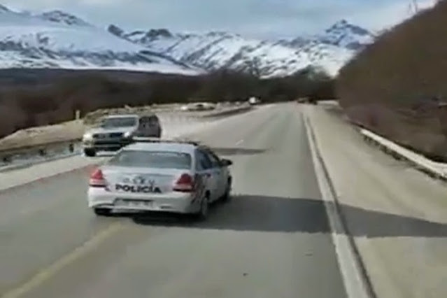 Un móvil policial casi provoca una tragedia, circulando de manera temeraria por la Ruta 3