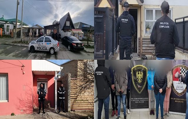 12 allanamientos y 10 detenidos en TDF por trafico de drogas