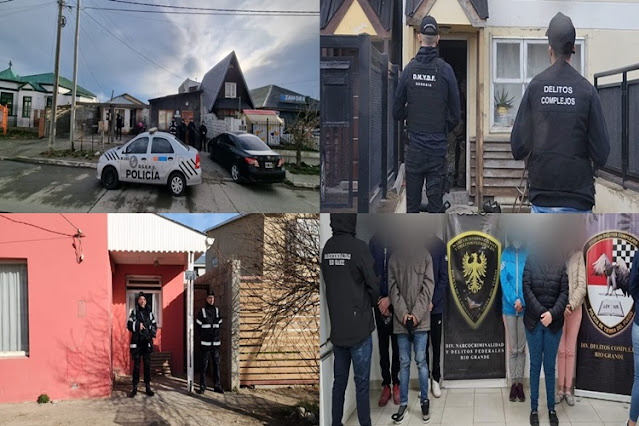 12 allanamientos y 10 detenidos en TDF por trafico de drogas