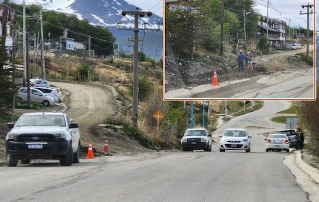 Evacuan Jardin en Ushuaia por rotura caño de gas provocado por una retroexcavadora