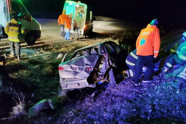 Tres lesionados en despiste y vuelco en la Ruta 3 Tres lesionados en despiste y vuelco en la Ruta 3