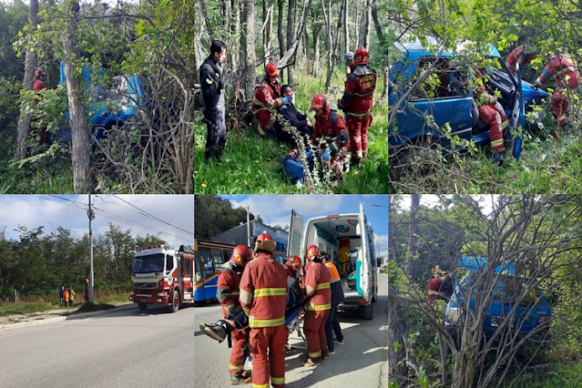 Despiste en avenida Alem en Ushuaia, con un lesionado