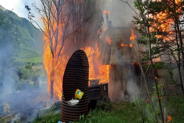 Incendio en Ushuaia en la zona de la Ruta 3, sin heridos