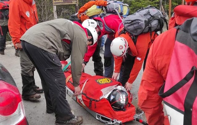 Rescate de un turista en Laguna Esmeralda