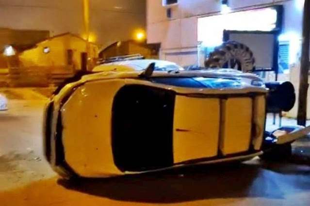 Choque y vuelco con un lesionado Choque y vuelco con un lesionado