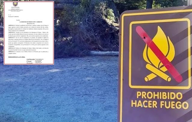Gobierno por decreto prohíbe hacer fuego en toda TDF por 90 dias