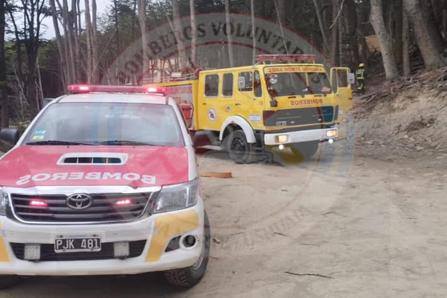 Incendio en zona boscosa del barrio Peniel de Ushuaia Incendio en zona boscosa del barrio Peniel de Ushuaia