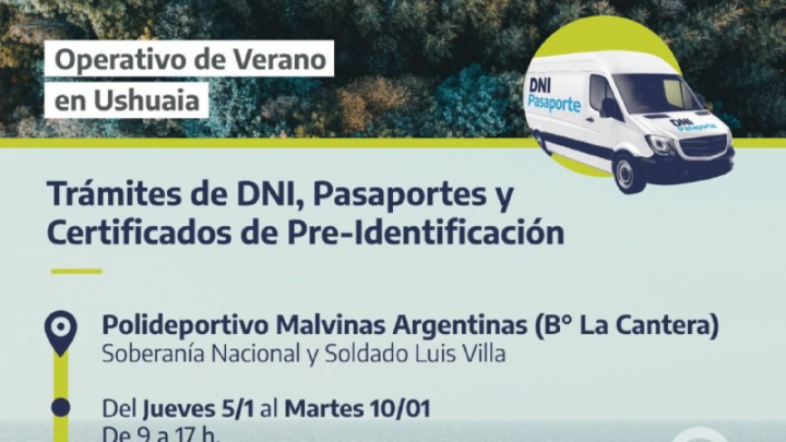 LA OFICINA MÓVIL DEL RENAPER ATENDERÁ EN EL BARRIO LA CANTERA DEL 5 AL 10 DE ENERO DE 9 A 17