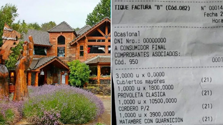 Comió cordero en Bariloche, se quejó por el precio y el ticket se volvió viral: “¿Les parece que está bien?”