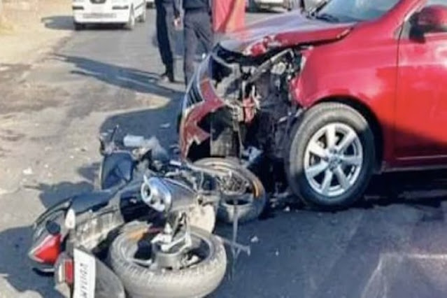 Motociclista lesionado en violento choque