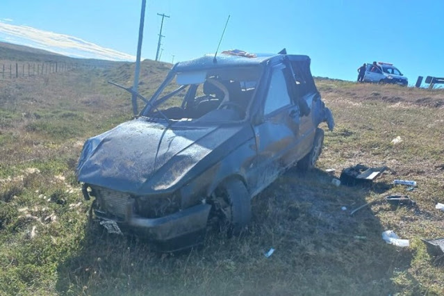 Vuelco en la ruta 3, un lesionado Vuelco en la ruta 3, un lesionado