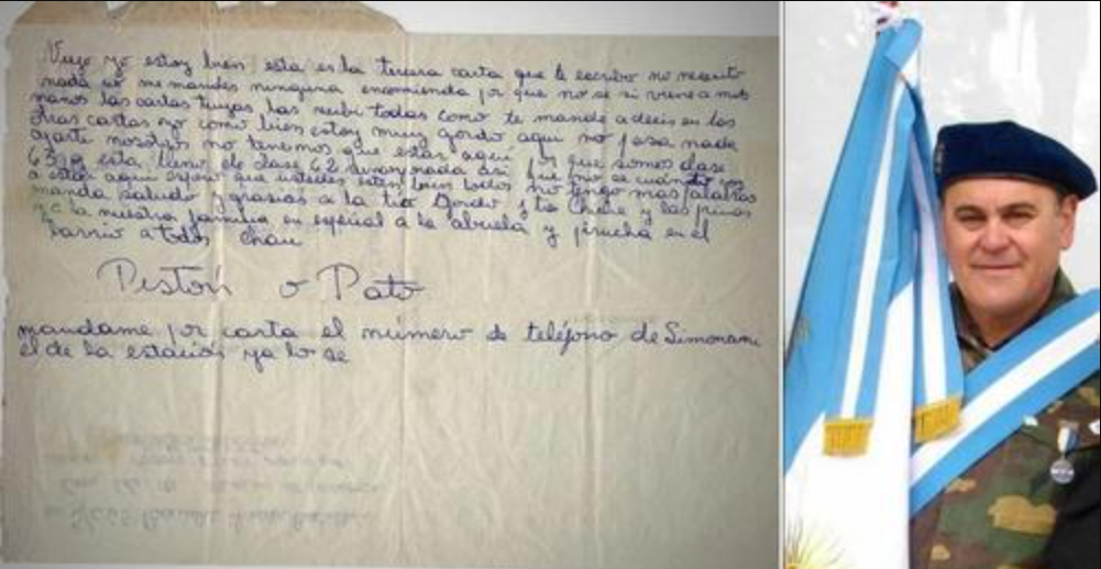 Halló una carta que envió desde Malvinas en un sitio de subastas inglés: “Quiero recuperarla y dársela a mis padres”