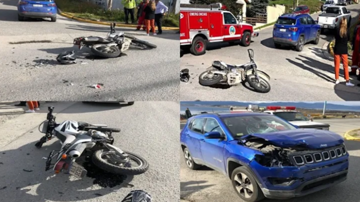 Choque en Ushuaia un motociclista lesionado