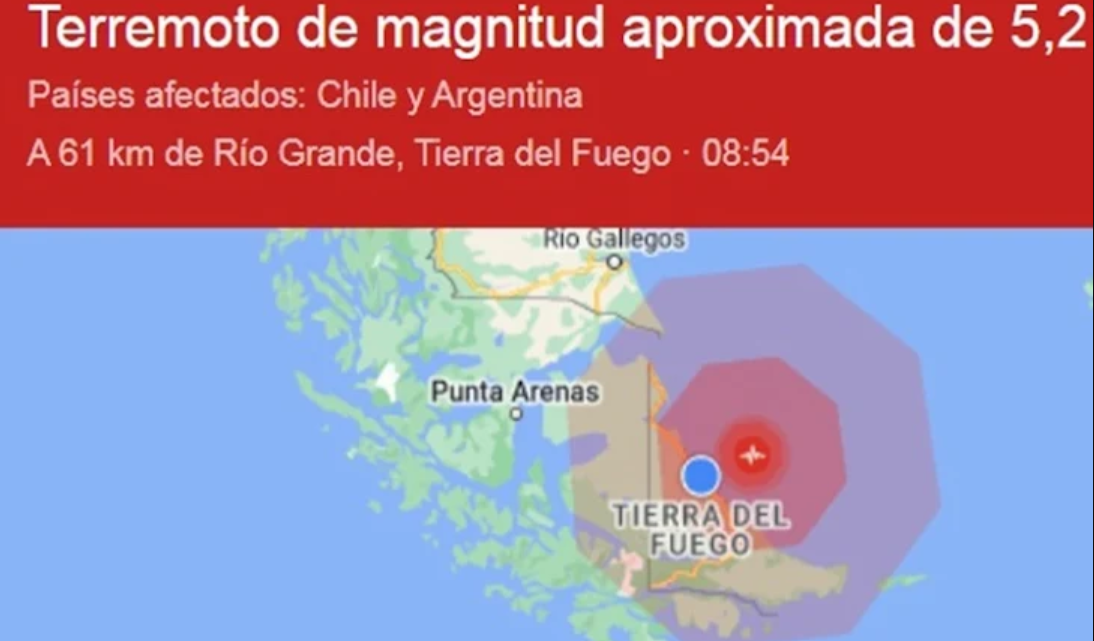 Alerta por un sismo en Rio Grande