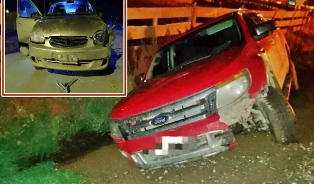 Choque sin lesionados entre un Corsa y una Ranger