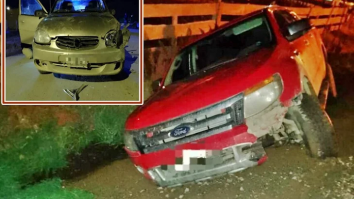 Choque sin lesionados entre un Corsa y una Ranger