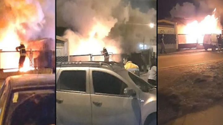 Incendio en la madrugada, varias personas trasladadas al Hospital