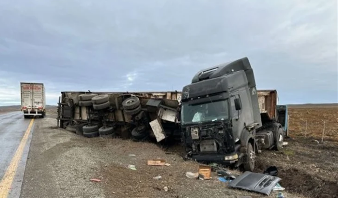 Vuelco de camion argentino en ruta chilena