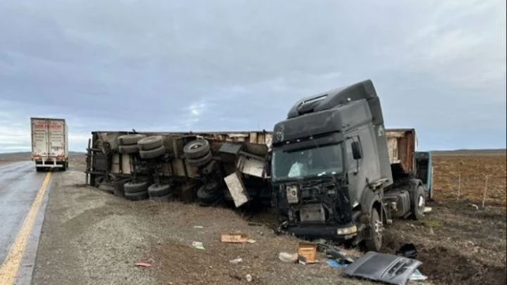 Vuelco de camion argentino en ruta chilena