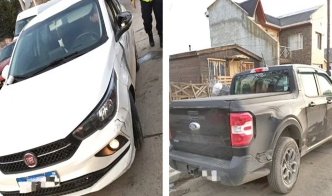 Conductora se distrajo y choco una camioneta estacionada Conductora se distrajo y choco una camioneta estacionada