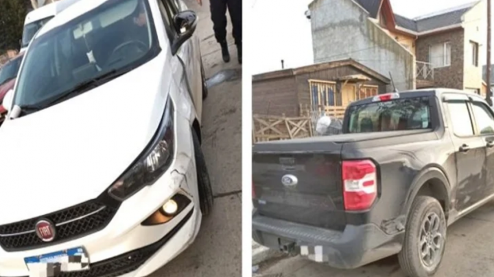 Conductora se distrajo y choco una camioneta estacionada