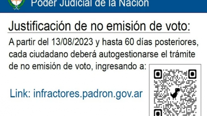 Como justificar la No emisión del voto
