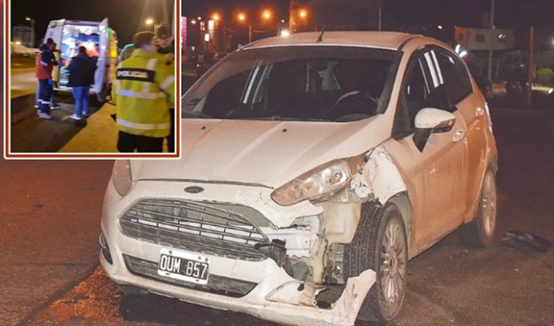 Choque con una mujer lesionada Choque con una mujer lesionada