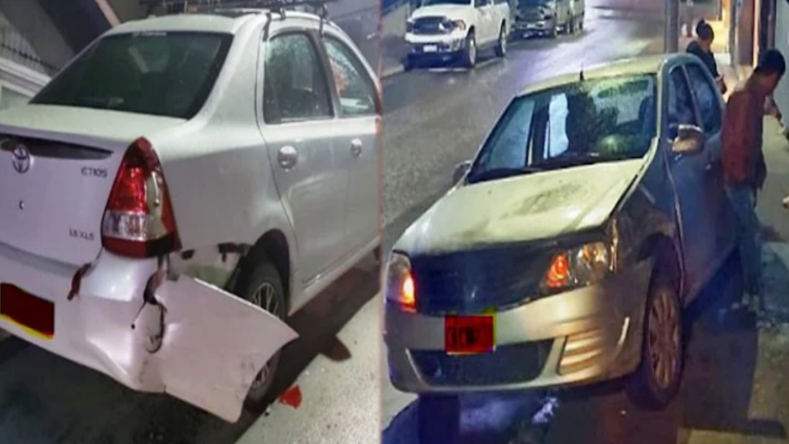 Borracho choco a vehiculo estacionado en el centro de Ushuaia
