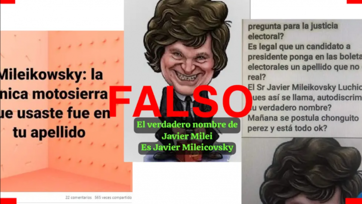 Es falso que Javier Milei se apellida en realidad “Mileikowsky”