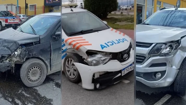 Triple choque en Ushuaia en Maipu y Don Bosco