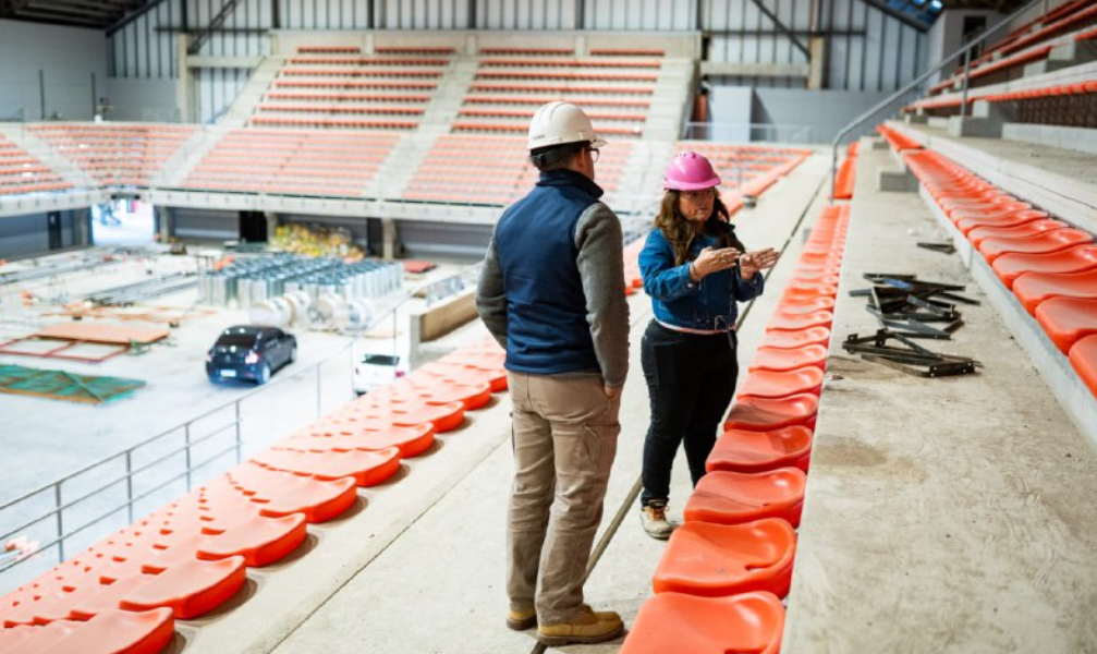 Obras provinciales : El nuevo Microestadio en Río Grande está casi finalizado