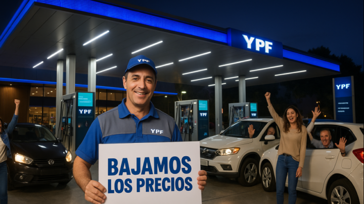 YPF baja un 4% el precio de sus combustibles desde este jueves
