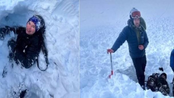 Milagroso rescate de una pareja de Ushuaia sepultada por una avalancha