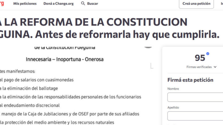 FUERTE RECHAZO SOCIAL A LA REFORMA DE LA CONSTITUCIÓN FUEGUINA.
