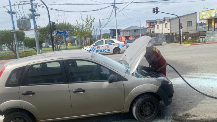 USHUAIA:  Principio de incendio de un auto
